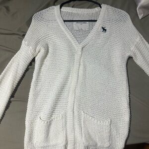 Abercrombie & Fitch Cream Cardigan Sweater